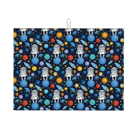 Tebeau Space Dog Print Dish Drying Mat for Kitchen Counter Dish Drying Pad with Non-slip Rubber Backed Hide Stain Anti Absorbent for Kitchen Counter Drying Mat
Tebeau Space Dog Print Dish Drying Mat for Kitchen Counter Dish Drying Pad with Non-slip Rubber Backed Hide Stain Anti Absorbent for Kitchen Counter Drying Mat
