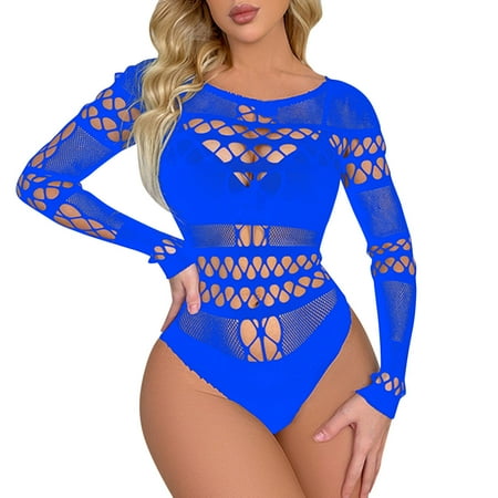 BSDHBS Lingerie for Women Women Lingerie Long Sleeves Bodysuit Mesh Teddy Underwear Blue One Size
BSDHBS Lingerie for Women Women Lingerie Long Sleeves Bodysuit Mesh Teddy Underwear Blue One Size