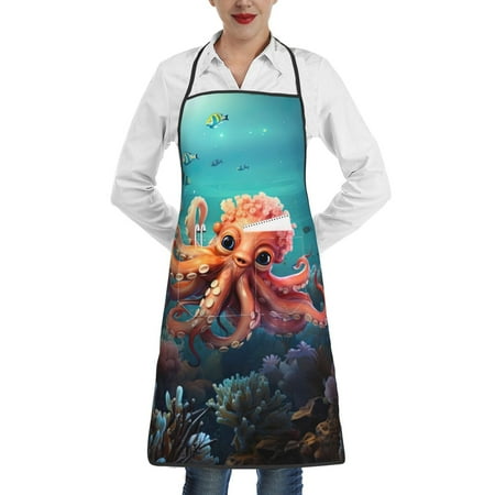 Rocae Underwater Plant Octopus for Kitchen Aprons for Women Adjustable Cooking Kitchen Chef Apron for Men with Pockets
Rocae Underwater Plant Octopus for Kitchen Aprons for Women Adjustable Cooking Kitchen Chef Apron for Men with Pockets