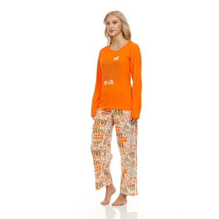 Lati Fashion 100% Cotton Women Pajamas Set Pants and Top Long Sleeve 2-Piece Female Pajamas Set Orange M
Lati Fashion 100% Cotton Women Pajamas Set Pants and Top Long Sleeve 2-Piece Female Pajamas Set Orange M