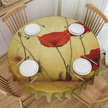 Tablecloth Poppies And Flower Buds Table Cloth For Circular Tables Waterproof Resistant Picnic Table Covers For Kitchen Dining/Party
Tablecloth Poppies And Flower Buds Table Cloth For Circular Tables Waterproof Resistant Picnic Table Covers For Kitchen Dining/Party