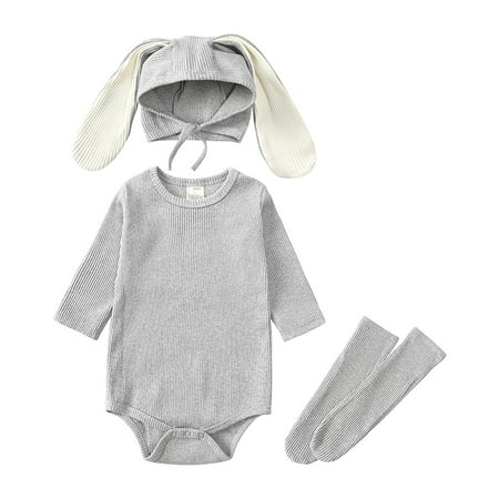 Skpabo Baby Girls Boys Cute Rabbit Romper Long Sleeve Button Jumpsuits Toddler Autumn Spring Romper With Hat + Socks Three Pieces Gray 12-24 Months
Skpabo Baby Girls Boys Cute Rabbit Romper Long Sleeve Button Jumpsuits Toddler Autumn Spring Romper With Hat + Socks Three Pieces Gray 12-24 Months