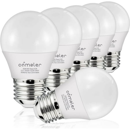 LED Refrigertaor Light Bulb E26 LED Bulbs 60 Watt Equivalent A15 Appliance Small Bulbs E26 Base with 4000K Natural White Ceiling Fan Bulb 600LM Indoor Outdoor Light Non-Dimmable 6 Pack 
LED Refrigertaor Light Bulb E26 LED Bulbs 60 Watt Equivalent A15 Appliance Small Bulbs E26 Base with 4000K Natural White Ceiling Fan Bulb 600LM Indoor Outdoor Light Non-Dimmable 6 Pack