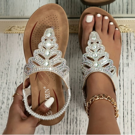Follure Sandals For Women Comfort With Elastic Ankle Strap Casual Bohemian Beach Shoes Fashion Crystal Rhine
Follure Sandals For Women Comfort With Elastic Ankle Strap Casual Bohemian Beach Shoes Fashion Crystal Rhine