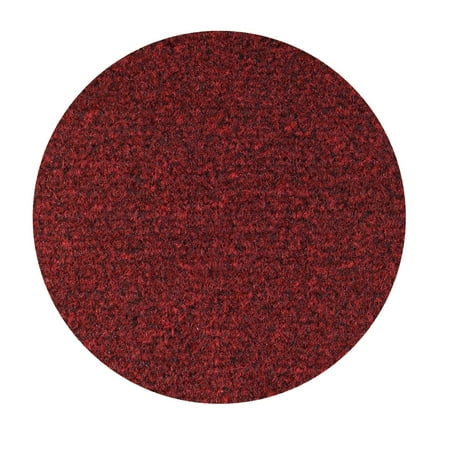 Color world collection pet friendly indoor outdoor area rugs with Rubber Marine Backing for Patio, Porch, Deck, Boat, Basement or Garage with Premium Bound Polyester Edges Red 6' Round