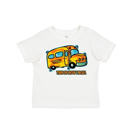 Inktastic How I Roll School Bus Gift Toddler Boy or Toddler Girl T-Shirt