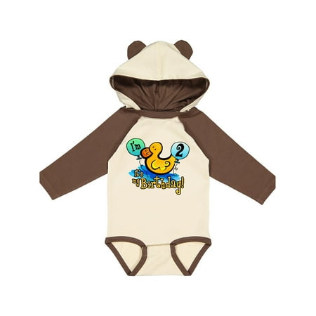 Inktastic Ducky 2nd Birthday Gift Baby Boy or Baby Girl Long Sleeve Bodysuit