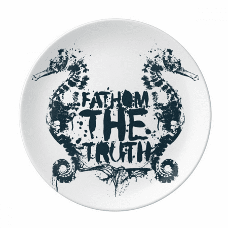 Green Hippocampus Marine Life Pattern Plate Decorative Porcelain Salver Tableware Dinner Dish