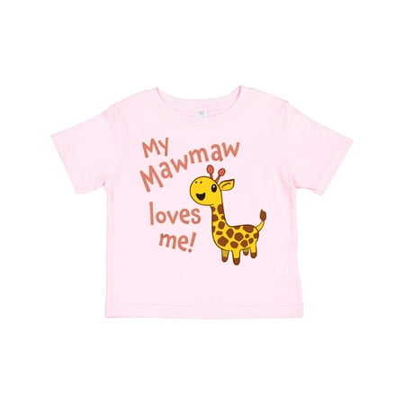 Inktastic My Mawmaw Loves Me- Cute Giraffe Gift Toddler Boy or Toddler Girl T-Shirt