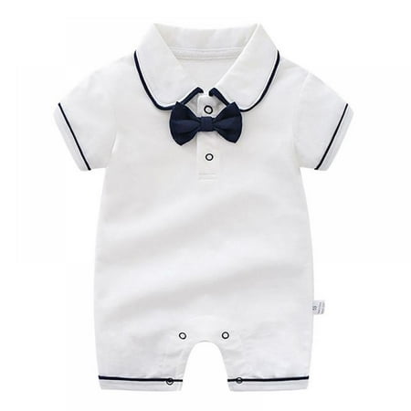 Toddler and Baby Boys Rompers Gentleman Bow Tie Decoration Thin Romper Summer Short-sleeved Lapel Baby Boy Romper
Toddler and Baby Boys Rompers Gentleman Bow Tie Decoration Thin Romper Summer Short-sleeved Lapel Baby Boy Romper