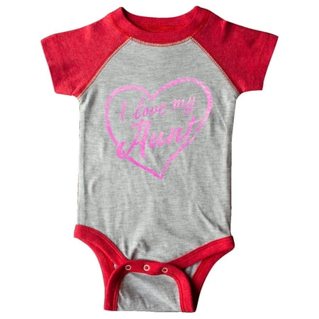 Inktastic I Love My Aunt in Pink Chalk Heart Gift Baby Boy or Baby Girl Bodysuit