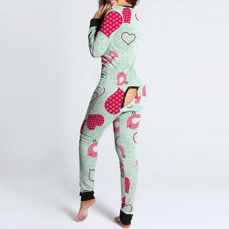 Jiyugala Sleepwear For Women Women Print Long Sleeve Button Flap Nightwear Jumpsuit Bodysuit Playsuit Romper
Jiyugala Sleepwear For Women Women Print Long Sleeve Button Flap Nightwear Jumpsuit Bodysuit Playsuit Romper