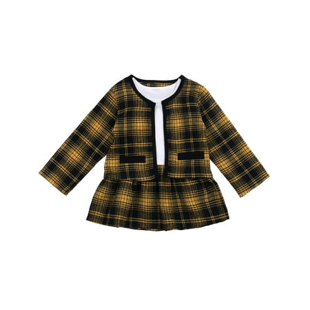 Toddler 2 Pcs Baby Girl Skirt Suit Long Sleeve Plaid Coat + A-Line Skirts Sets
Toddler 2 Pcs Baby Girl Skirt Suit Long Sleeve Plaid Coat + A-Line Skirts Sets