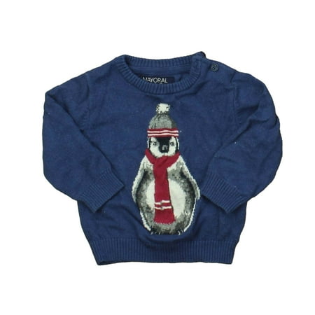 Pre-owned Mayoral Boys Blue | Penguin Sweater size: 6 Months