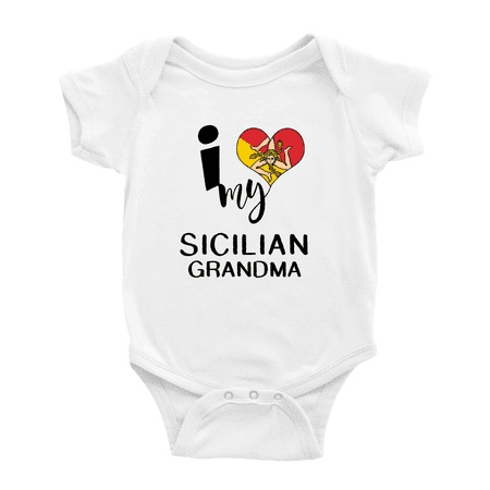 I Heart My Sicilian Grandma Sicily Love Flag Baby One-Pieces Baby Bodysuit (White 0-3 Months)
I Heart My Sicilian Grandma Sicily Love Flag Baby One-Pieces Baby Bodysuit (White 0-3 Months)