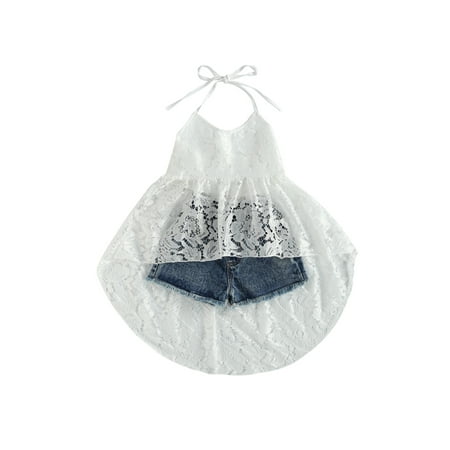 Canrulo Toddler Baby Girl Outfits Halter Shirt Lace Mesh Sleeveless T-Shirt Dress Tunic Denim Shorts Summer Clothes White 1-2 Years
Canrulo Toddler Baby Girl Outfits Halter Shirt Lace Mesh Sleeveless T-Shirt Dress Tunic Denim Shorts Summer Clothes White 1-2 Years