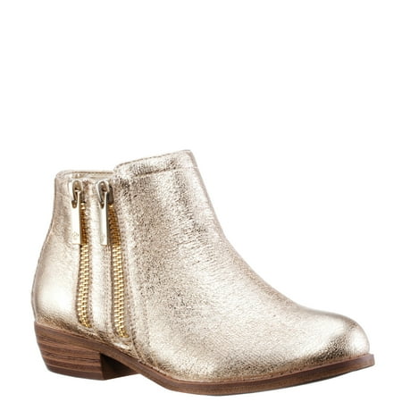 KIDPIK Girls Metallic Zip Bootie Size: 7 Toddler - 6 Youth