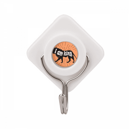 Black Animal Lion Outline Natural Adhesive Wall Hooks Hanging Self Sticky