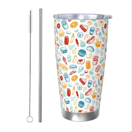 Bingfone Fast Food 2 for 20 Oz Stainless Steel Travel Mug Double Wall Water Coffee Cup for Home Office Outdoor Works Great for Ice Drinks and Hot Beverage-Straw Two-piece Set
Bingfone Fast Food 2 for 20 Oz Stainless Steel Travel Mug Double Wall Water Coffee Cup for Home Office Outdoor Works Great for Ice Drinks and Hot Beverage-Straw Two-piece Set