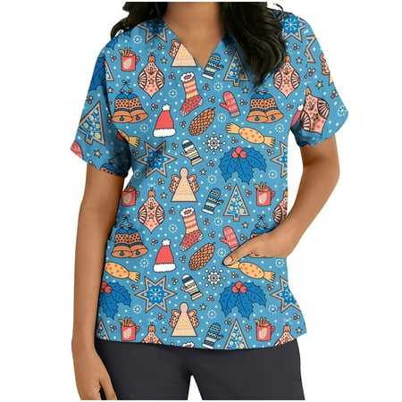 Yyeselk Working Uniform T Shirt Women Print Short Sleeve V-Neck Scrubs Tops Tee with Pockets Summer Short Sleeve Nurse Workwear Nursing Blouses Pullover Tshirts Tee Shirt Blue L
Yyeselk Working Uniform T Shirt Women Print Short Sleeve V-Neck Scrubs Tops Tee with Pockets Summer Short Sleeve Nurse Workwear Nursing Blouses Pullover Tshirts Tee Shirt Blue L