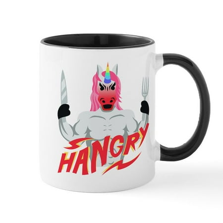 CafePress - Unicorn Hangry - 11 oz Ceramic Mug - Novelty Coffee Tea Cup