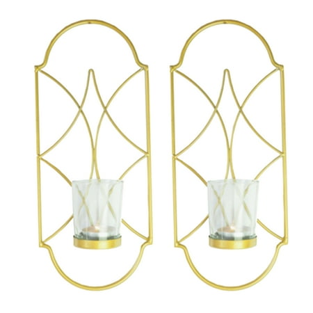 GETHOME 2pcs European Style Yard Pathway Wall Mounted With Glass Iron Art Candle Holder
GETHOME 2pcs European Style Yard Pathway Wall Mounted With Glass Iron Art Candle Holder