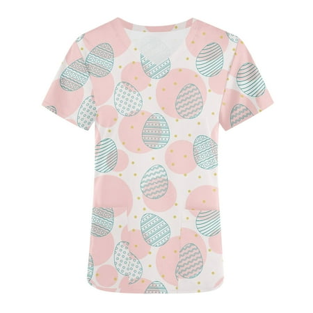 Taqqpue Easter V-Neck Short Sleeve Scrub Tops for Women Plus Size Cute Easter Eggs Bunny Rabbit Print Blouse Casual Pockets Nurse Working Uniform Workout Tops Workwear T-Shirts with Pockets
Taqqpue Easter V-Neck Short Sleeve Scrub Tops for Women Plus Size Cute Easter Eggs Bunny Rabbit Print Blouse Casual Pockets Nurse Working Uniform Workout Tops Workwear T-Shirts with Pockets