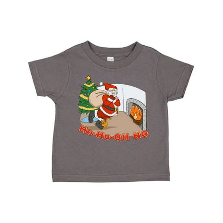 Inktastic Ho Ho Oh No Santa with Cat Gift Toddler Boy or Toddler Girl T-Shirt
