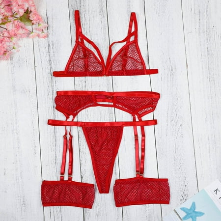 Medcursor New Fashion Lace Lingerie Underwear Sleepwear Steel Ring Pajamas Garter