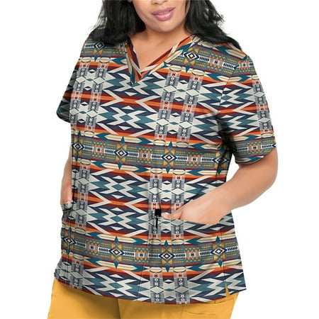 Sksloeg Women s Scrub Tops Plus Size Azik Ethnic Printed Top Comfort Scrubs Women s V-Neck Workwear Short Sleeve Shirts Nursing Working Uniform Dark Green M
Sksloeg Women s Scrub Tops Plus Size Azik Ethnic Printed Top Comfort Scrubs Women s V-Neck Workwear Short Sleeve Shirts Nursing Working Uniform Dark Green M