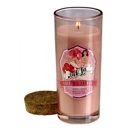 Set of 2 Pink Lady Cocktail Highball Candle 5.5"
