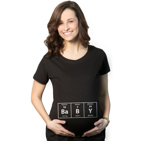 Maternity Baby Element Funny Announcement T Shirt Cool Pregnant Top (Black) - M