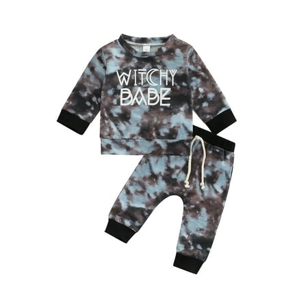 Xingqing Autumn Baby Girl Boy Set Halloween Letter Tie Dye Print Crewneck Sweatshirt Tops High Stretch Pants Grey Black 0-6 Months
Xingqing Autumn Baby Girl Boy Set Halloween Letter Tie Dye Print Crewneck Sweatshirt Tops High Stretch Pants Grey Black 0-6 Months