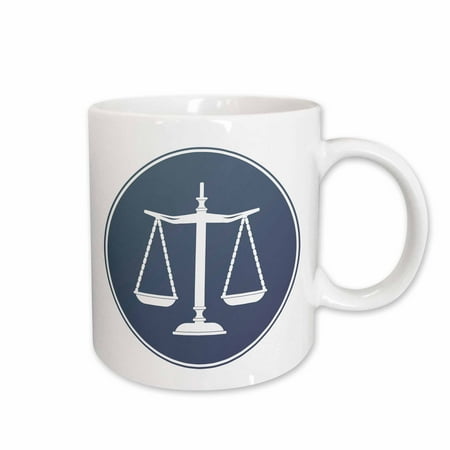 3dRose Blue Circle Symbol Scales of Justice Ceramic Mug 11-ounce