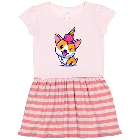 Inktastic Corgi Ice Cream Unicorn Gift Toddler Girl Dress