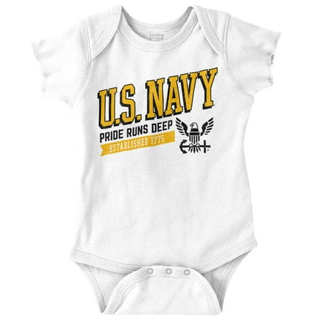 US Navy Pride Runs Deep Est 1775 Romper Boys or Girls Infant Baby Brisco Brands 6M
US Navy Pride Runs Deep Est 1775 Romper Boys or Girls Infant Baby Brisco Brands 6M