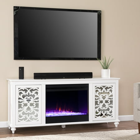 SEI Furniture Mazziel Transitional Freestanding Electric Color Changing Fireplace W/ Media Storage in White Finish
SEI Furniture Mazziel Transitional Freestanding Electric Color Changing Fireplace W/ Media Storage in White Finish