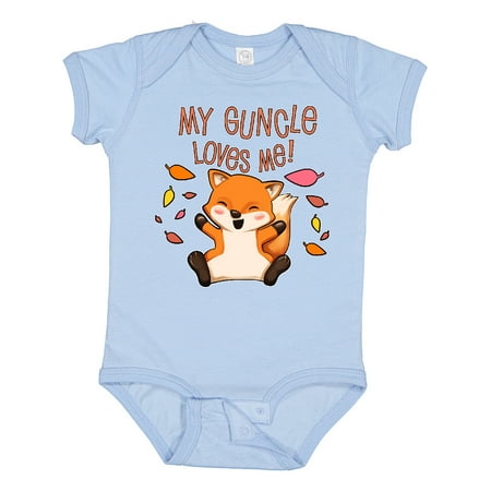 Inktastic My Guncle Loves Me!- Cute Baby Fox Gift Baby Boy or Baby Girl Bodysuit