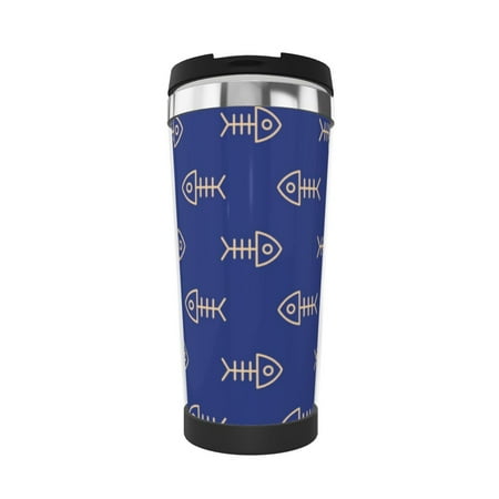 LNWH Coffee Mug Cartoon Blue Fish Bone Pattern Thermos Cup Stainless Steel Mug 13.5 oz
LNWH Coffee Mug Cartoon Blue Fish Bone Pattern Thermos Cup Stainless Steel Mug 13.5 oz