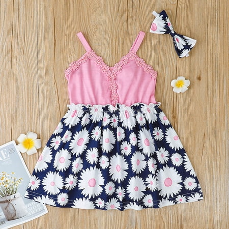 Huilaibazo Girls Dress Toddler Girls Sleeveless Floral Printed Suspenders Princess Dress Headbands Set
Huilaibazo Girls Dress Toddler Girls Sleeveless Floral Printed Suspenders Princess Dress Headbands Set
