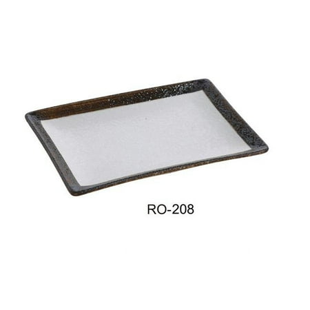 Yanco RO-208 8 x 5.5 in. Rockeye Rectangular Two-Tone China Plate - Pack of 36