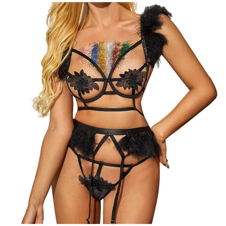 MRULIC lingerie for women Babydoll Cut-Out Bra+Garter+Briefs Lingerie Sleepwear Mesh Set Black + XL
MRULIC lingerie for women Babydoll Cut-Out Bra+Garter+Briefs Lingerie Sleepwear Mesh Set Black + XL