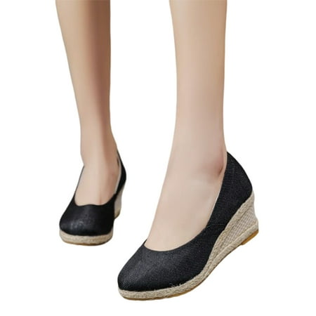 Woobling Women Wedge Heels Pointed Toe Pump Shoes Slip On Pumps Casual Nurse Shoe Non-Slip Espadrilles Comfort Breathable Black 6.5
Woobling Women Wedge Heels Pointed Toe Pump Shoes Slip On Pumps Casual Nurse Shoe Non-Slip Espadrilles Comfort Breathable Black 6.5