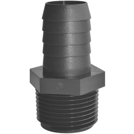 5 Pk-Green Leaf A 3812 P Threaded Poly Adapter 3/8 Mpt X1/2 Barb