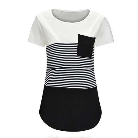 Kukoosong Summer Saving Clearance! Women s Short Sleeve Maternity T Shirt Clothes for Women Maternity Womens Nursing Stripe Round Neck Short Sleeve Round Neck Breastfeeding Blouse with Pocket Black L
Kukoosong Summer Saving Clearance! Women s Short Sleeve Maternity T Shirt Clothes for Women Maternity Womens Nursing Stripe Round Neck Short Sleeve Round Neck Breastfeeding Blouse with Pocket Black L