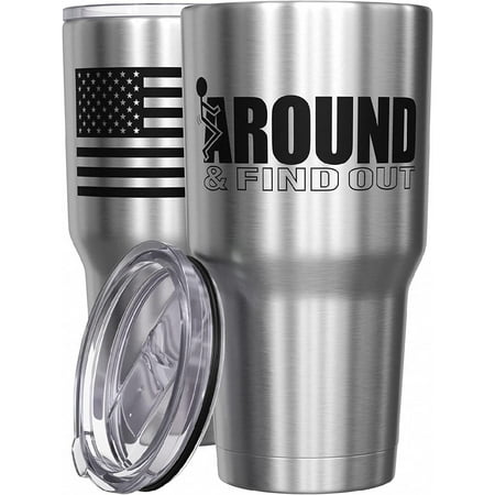 - F Around & Find Out - Coffee Tumbler - American Flag Coffee Travel Mug - Engraved Tumbler - Double Insulated Tumbler - 30 oz
- F Around & Find Out - Coffee Tumbler - American Flag Coffee Travel Mug - Engraved Tumbler - Double Insulated Tumbler - 30 oz
