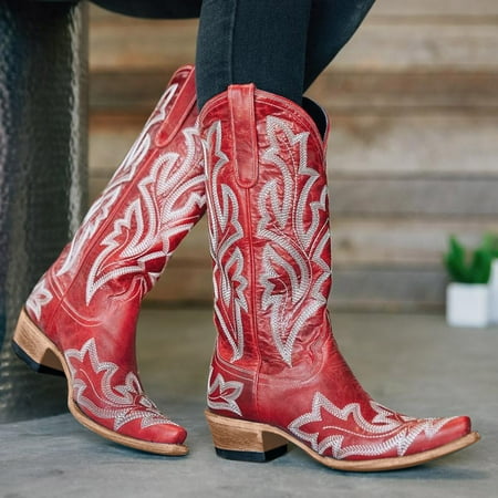 Vedolay Cowgirl Boots Women Womens Cowboy Boots Comfortable Retro Pull On Pointed Toe Wide Calf Long Tall Block Chunky Heel Embroidered Western Cowgirl Mid Calf Boots Wine US 7
Vedolay Cowgirl Boots Women Womens Cowboy Boots Comfortable Retro Pull On Pointed Toe Wide Calf Long Tall Block Chunky Heel Embroidered Western Cowgirl Mid Calf Boots Wine US 7
