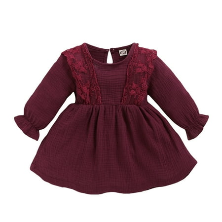 3T Toddler Baby Girls Clothes Baby Girls Dress Long Sleeve Round Neckline Dress 3-4T Girls Solid Color Dress Red
3T Toddler Baby Girls Clothes Baby Girls Dress Long Sleeve Round Neckline Dress 3-4T Girls Solid Color Dress Red