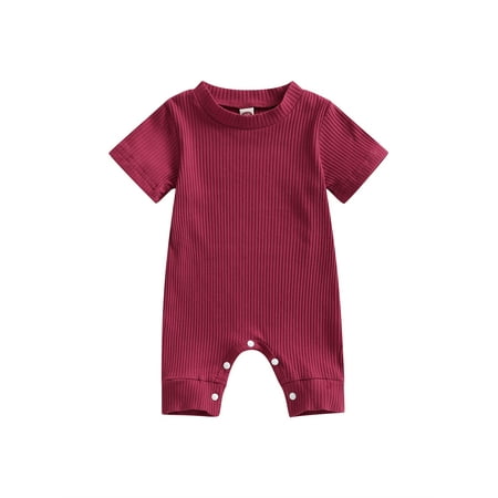 Thaisu 0-24M Baby Boys Girls Summer Knit Rompers Short Sleeve Crew Neck Solid Color Ribbed Jumpsuits
Thaisu 0-24M Baby Boys Girls Summer Knit Rompers Short Sleeve Crew Neck Solid Color Ribbed Jumpsuits