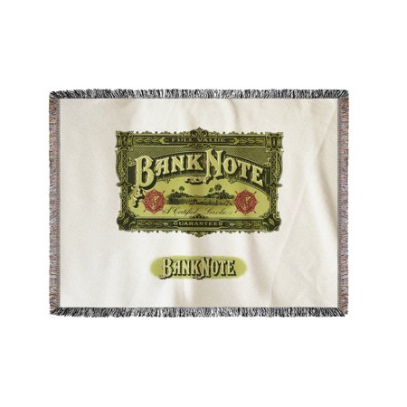 Bank Note Brand Cigar Inner Box Label (60x80 Woven Chenille Yarn Blanket)